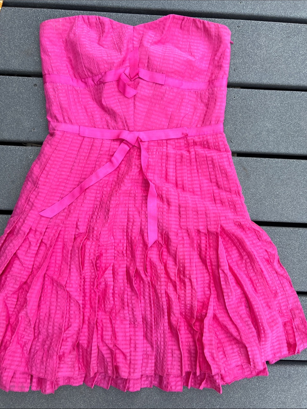 Marc by Marc Jacobs Bright Pink Pleated Strapless Dress
